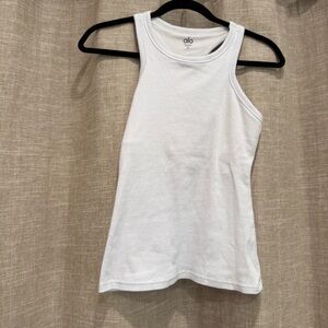 ALO Yoga Ribbed White Tank